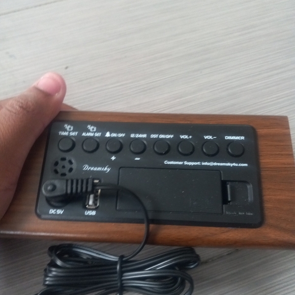 DreamSky Wooden Digital Alarm Clocks for Bedrooms - Electric Desk Clock with Lar - Picture 7 of 8